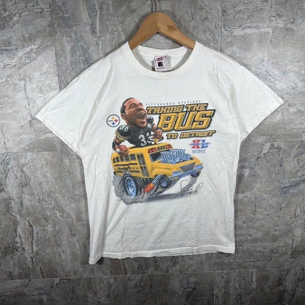 Vintage 90s NFL Players Pittsburgh Steelers taking the bus Super Bowl Size‎ M